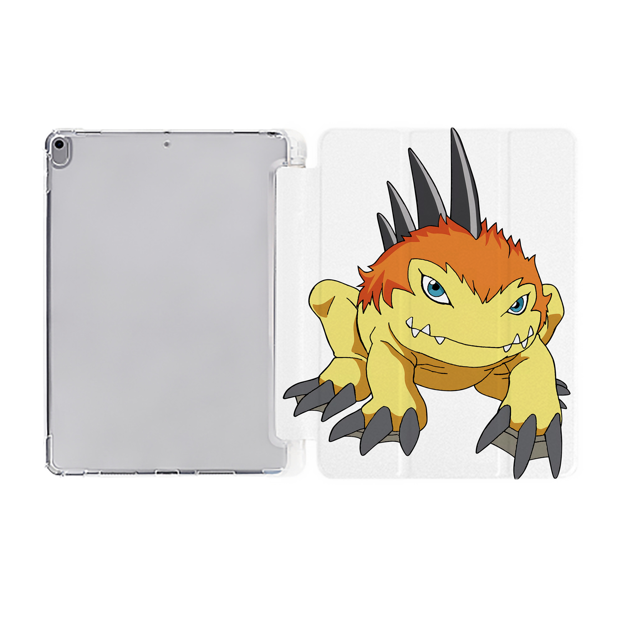 （画像用） Digimon デジタルモンスター/デジモン IPad ケース ペン収納付き 三つ折りスタンド PUレザー×シリコン 対応機種9.5/10.5/10.9インチ